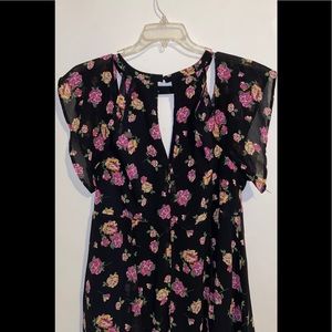 worn once floral print halter dress